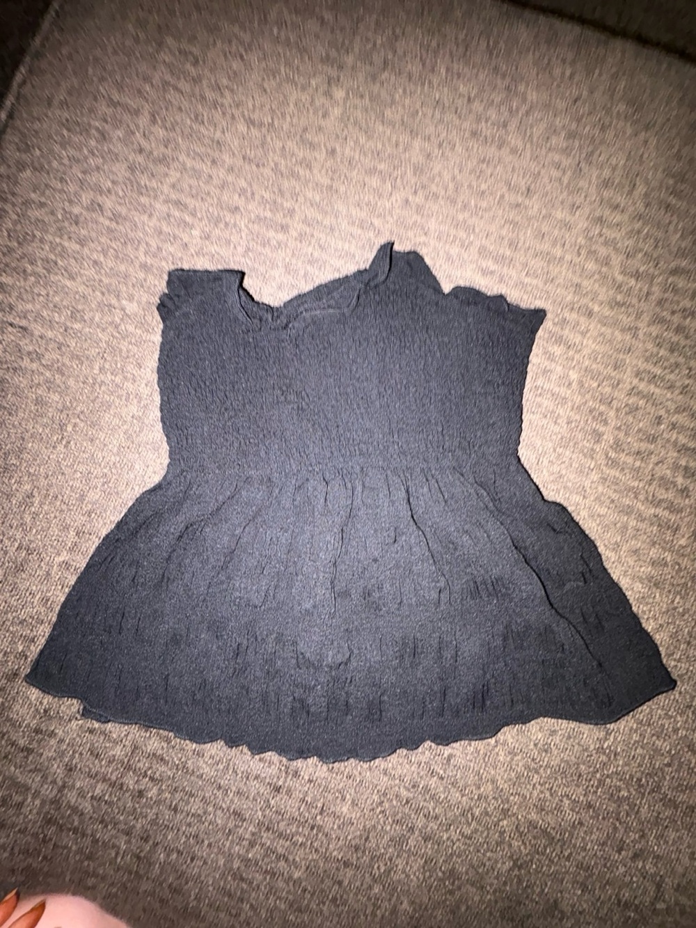Girls Black Ruffled Knit Top - Brand Not Specified